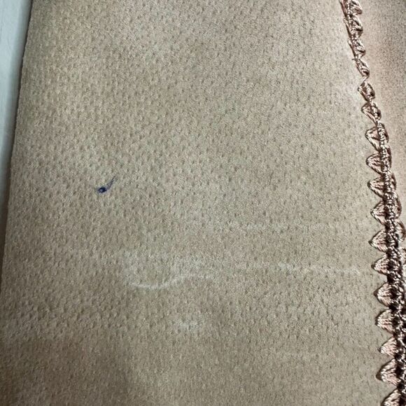 IDI Vintage Leather Suede Skirt‎ Women's M Tan Crochet Retro 70s 80s Hippie Boho - Picture 4 of 6